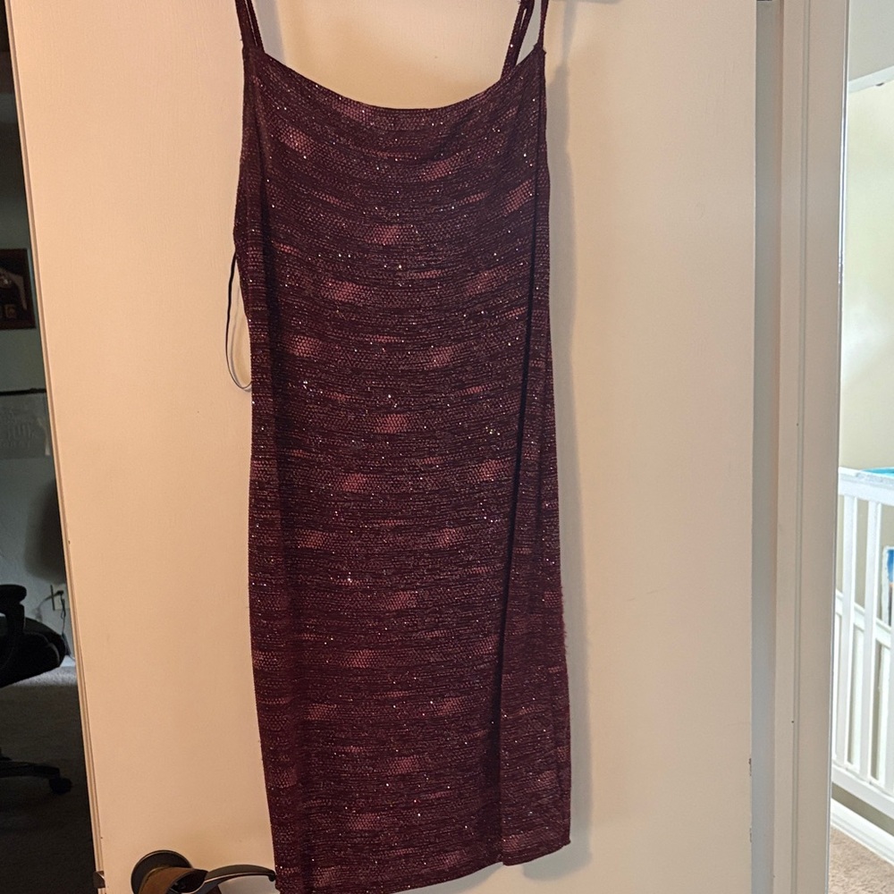 Forever 21 Burgundy Glitter Mini Dress